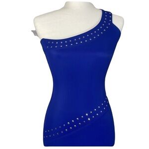 Blue One Shoulder Dress Long Dress Size Medium